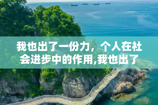我也出了一份力，个人在社会进步中的作用,我也出了一份力